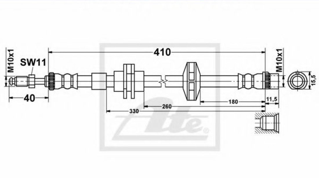 Furtun frana RENAULT LAGUNA III Grandtour (KT0/1) (2007 - 2016) ATE 24.5144-0410.3 piesa NOUA