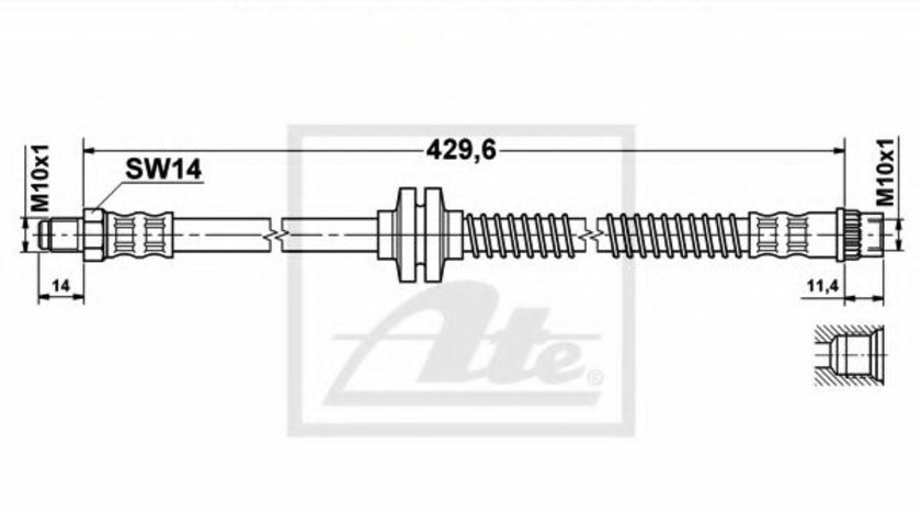 Furtun frana RENAULT MEGANE II Limuzina (LM0/1) (2003 - 2016) ATE 24.5111-0429.3 piesa NOUA