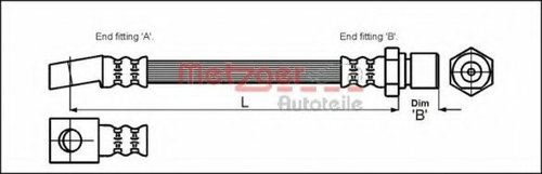 Furtun frana SAAB 9-3 (YS3D) (1998 - 2003) METZGER 4112812 piesa NOUA