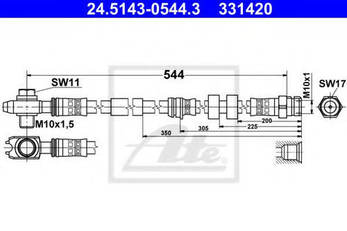 Furtun frana SEAT TOLEDO IV (KG3) (2012 - 2016) ATE 24.5143-0544.3 piesa NOUA