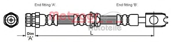 Furtun frana SKODA FABIA I Limuzina (6Y3) (1999 - 2007) METZGER 4116204 piesa NOUA