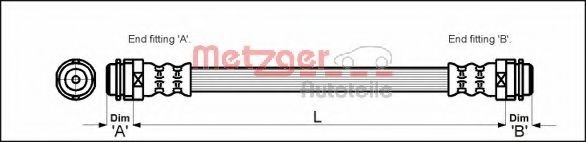 Furtun frana SKODA OCTAVIA I Combi (1U5) (1998 - 2010) METZGER 4114798 piesa NOUA