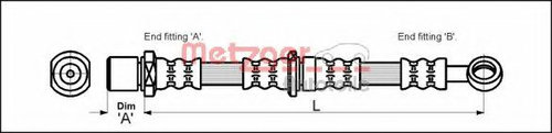 Furtun frana SUBARU LEGACY III (BE, BH) (1998 - 2003) METZGER 4110203 piesa NOUA