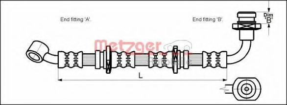 Furtun frana SUZUKI VITARA Cabrio (ET) (2003 - 2005) METZGER 4110071 piesa NOUA