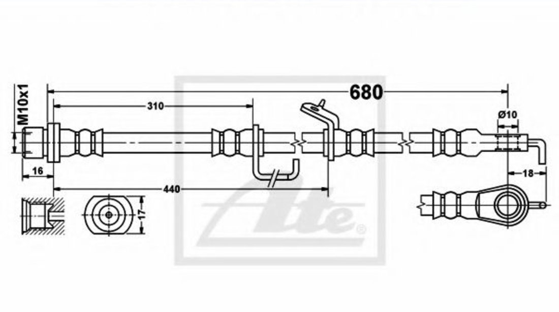 Furtun frana TOYOTA RAV 4 III (ACA3, ACE, ALA3, GSA3, ZSA3) (2005 - 2016) ATE 24.5295-0680.3 piesa NOUA