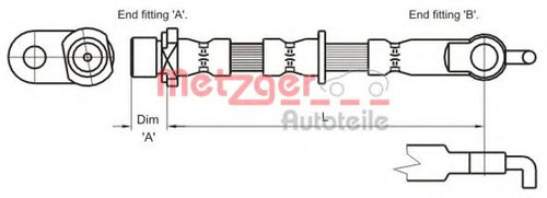 Furtun frana TOYOTA YARIS (P1) (1999 - 2005) METZGER 4110002 piesa NOUA