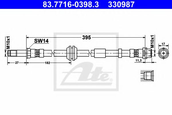 Furtun frana VOLVO S40 II (MS) (2004 - 2016) ATE 83.7716-0398.3 piesa NOUA