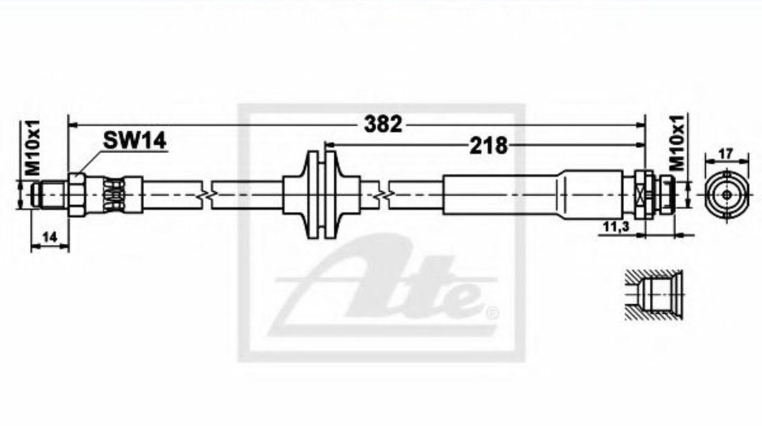 Furtun frana VOLVO V50 (MW) (2004 - 2016) ATE 83.7788-0383.3 piesa NOUA