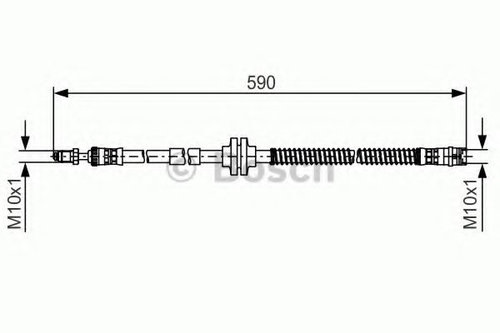 Furtun frana VW AMAROK (2H, S1B) (2010 - 2016) BOSCH 1 987 481 516 piesa NOUA