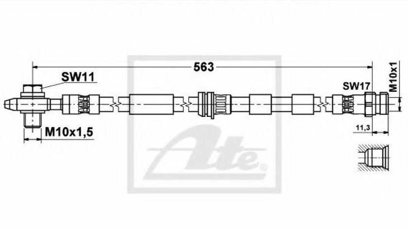 Furtun frana VW BORA (1J2) (1998 - 2005) ATE 83.6247-0562.3 piesa NOUA