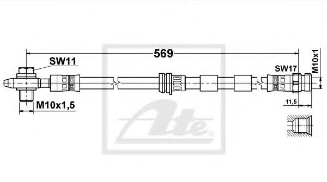 Furtun frana VW BORA Combi (1J6) (1999 - 2005) ATE 24.5143-0569.3 piesa NOUA