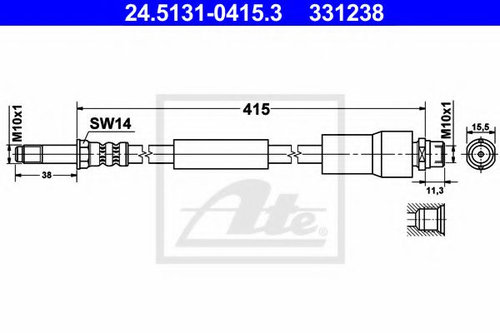 Furtun frana VW CRAFTER 30-35 bus (2E) (2006 - 2016) ATE 24.5131-0415.3 piesa NOUA