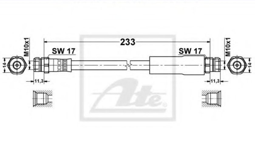 Furtun frana VW GOLF V Variant (1K5) (2007 - 2009) ATE 24.5204-0233.3 piesa NOUA