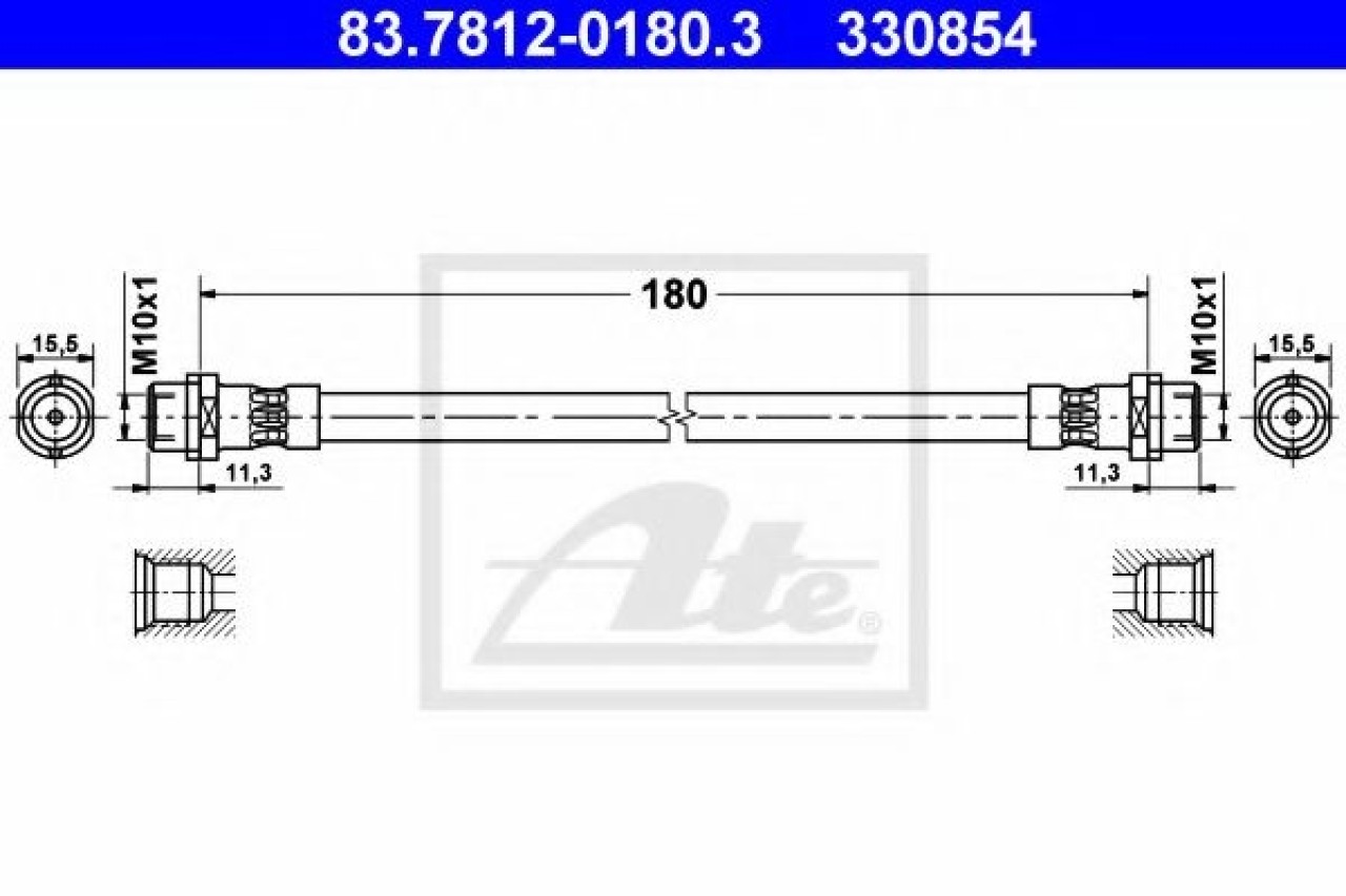 Furtun frana VW PASSAT (3B2) (1996 - 2001) ATE 83.7812-0180.3 piesa NOUA