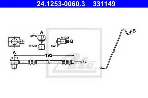 Furtun frana VW POLO (9N) (2001 - 2012) ATE 24.1253-0060.3 piesa NOUA