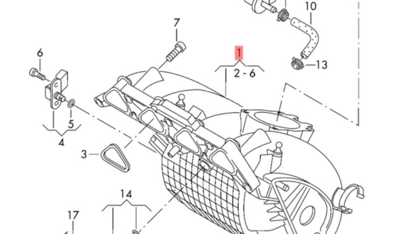 Galerie de admisie Volkswagen Golf 6 (5K) Hatchback 2010 1.4 16V OEM 036129709GT