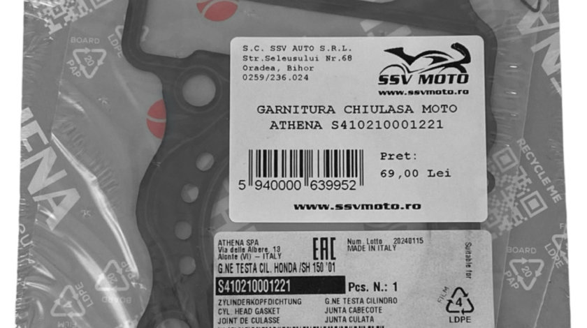 Garnitura Chiulasa Moto Athena Honda SH 150 4T LC, PES 150, FES 150 S-WING 2001-2012 S410210001221