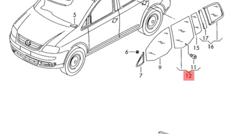 Geam dreapta spate Volkswagen Touran (1T3) 2.0 TDI CFHC 2012 VOLKSWAGEN TOURAN (1T3) [ 2010 - 2015 ] OEM 1T0845026K