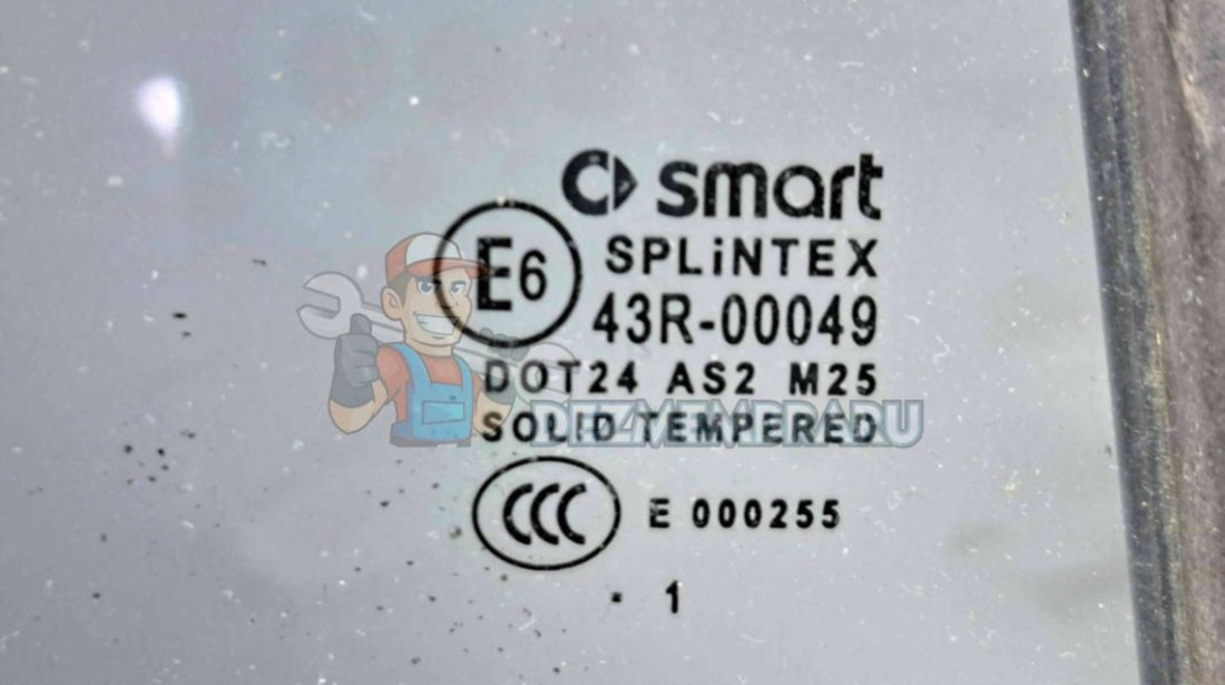 Geam fix dreapta fata SMART Fortwo Coupe (W451) [Fabr 2006-2014] OEM