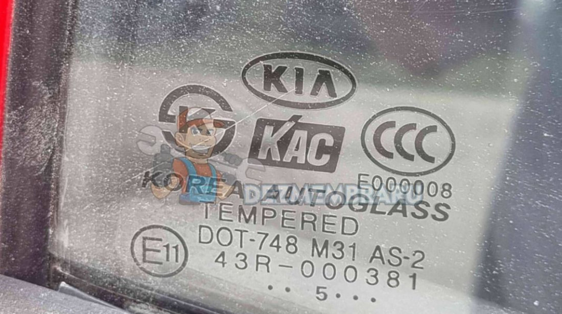 Geam fix usa dreapta spate Kia Picanto (SA) [Fabr 2004-prezent] OEM