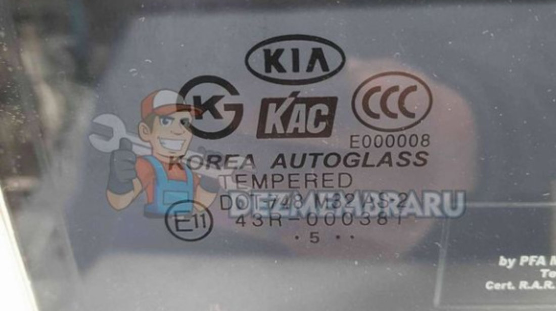Geam usa dreapta spate Kia Sportage II [Fabr 2004-2010] OEM