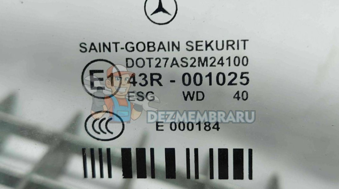 Geam usa dreapta spate Mercedes Clasa E (W212) [Fabr 2009-2016] OEM