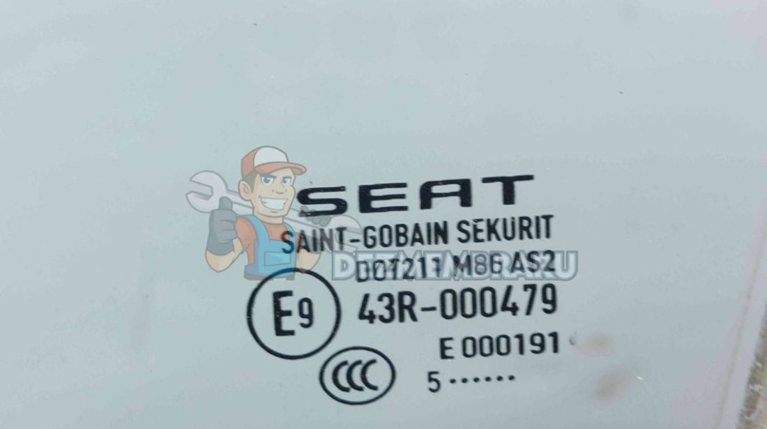 Geam usa stanga fata Seat Ibiza 5 (6P1,6J5) Hatchback [Fabr 2008-2017] OEM