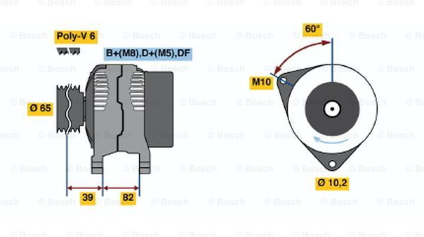 Generator / Alternator (0123515012 BOSCH) AUDI
