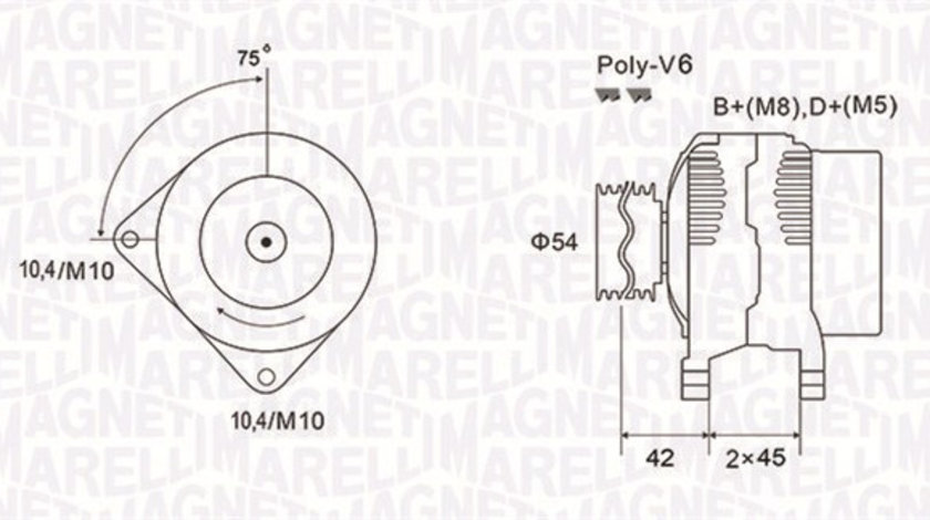 Generator / Alternator (063731564010 MAGNETI MARELLI) Citroen,FIAT,LANCIA,PEUGEOT