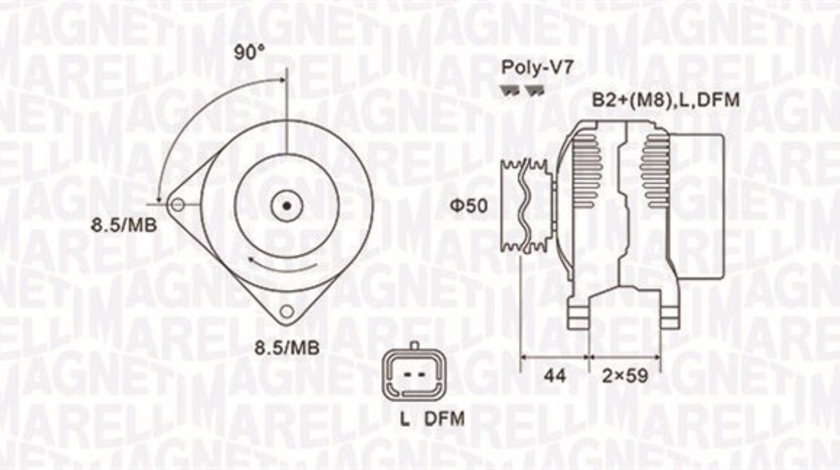 Generator / Alternator (063731827010 MAGNETI MARELLI) NISSAN,OPEL,RENAULT