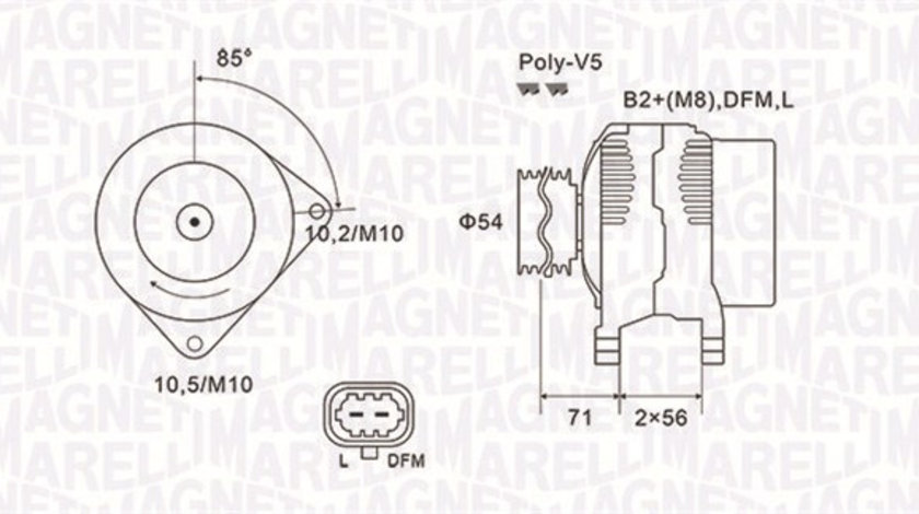 Generator / Alternator (063731960010 MAGNETI MARELLI) OPEL,VAUXHALL