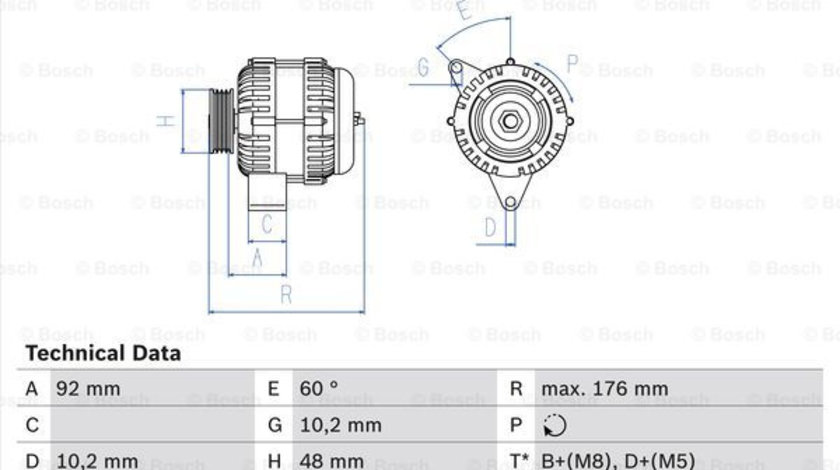 Generator / Alternator (0986039740 BOSCH) MERCEDES-BENZ,PUCH
