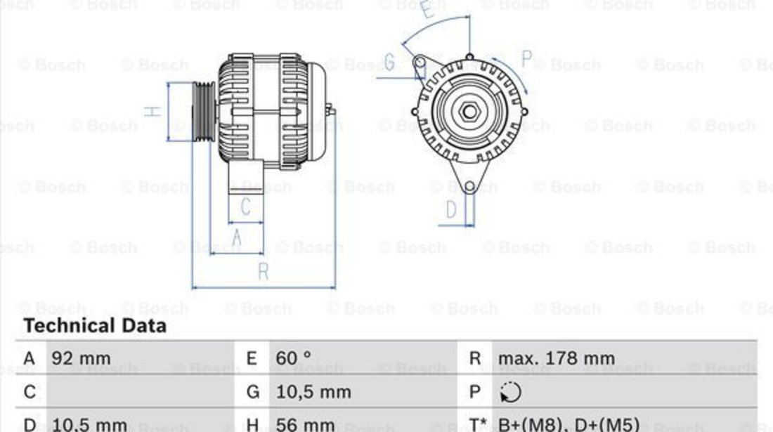Generator / Alternator (0986039750 BOSCH) MERCEDES-BENZ