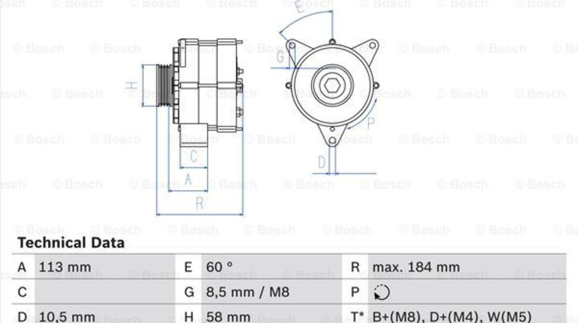 Generator / Alternator (0986043890 BOSCH) MERCEDES-BENZ