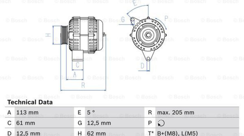 Generator / Alternator (0986049530 BOSCH) ALFA ROMEO,FIAT,OPEL,VAUXHALL