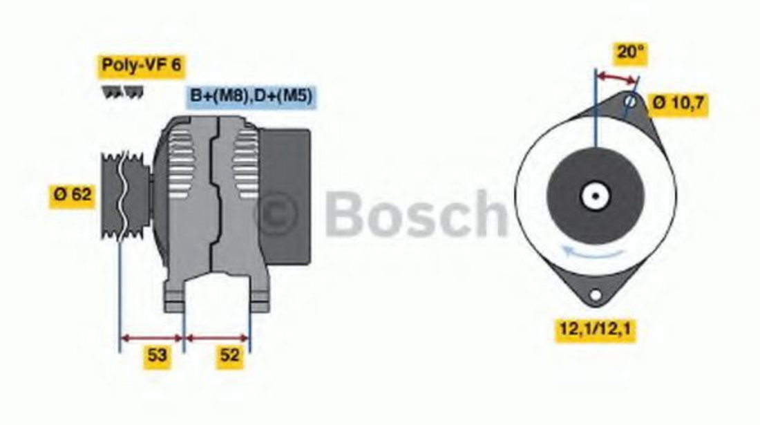 Generator / Alternator ALFA ROMEO 147 (937) (2000 - 2010) BOSCH 0 986 049 231 piesa NOUA