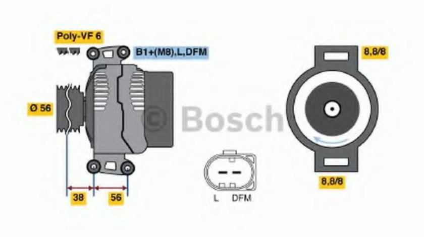 Generator / Alternator AUDI A4 (8E2, B6) (2000 - 2004) BOSCH 0 986 046 180 piesa NOUA