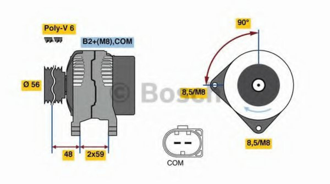 Generator / Alternator AUDI A5 Cabriolet (8F7) (2009 - 2016) BOSCH 0 986 081 180 piesa NOUA