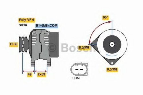 Generator / Alternator AUDI Q3 (8U) (2011 - 2016) BOSCH 0 986 081 160 piesa NOUA