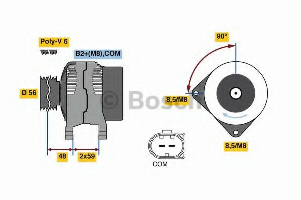 Generator / Alternator AUDI Q5 (8R) (2008 - 2016) BOSCH 0 986 081 180 piesa NOUA