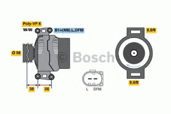 Generator / Alternator AUDI TT (8J3) (2006 - 2014) BOSCH 0 986 046 180 piesa NOUA