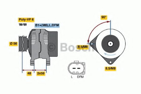 Generator / Alternator AUDI TT (8N3) (1998 - 2006) BOSCH 0 986 048 530 piesa NOUA