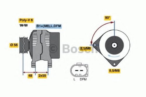 Generator / Alternator AUDI TT Roadster (8N9) (1999 - 2006) BOSCH 0 986 041 500 piesa NOUA