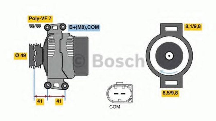 Generator / Alternator BMW Seria 1 (E87) (2003 - 2013) BOSCH 0 986 048 840 piesa NOUA