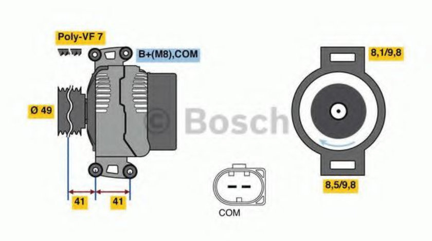 Generator / Alternator BMW Seria 3 Cabriolet (E93) (2006 - 2013) BOSCH 0 986 048 840 piesa NOUA