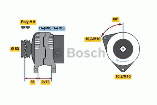 Generator / Alternator BMW Seria 3 Compact (E36) (1994 - 2000) BOSCH 0 986 040 380 piesa NOUA