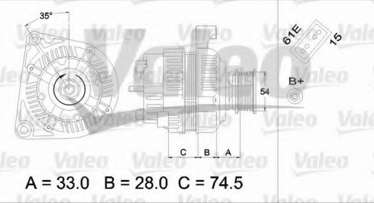 Generator / Alternator BMW Seria 5 (E39) (1995 - 2003) VALEO 437160 piesa NOUA