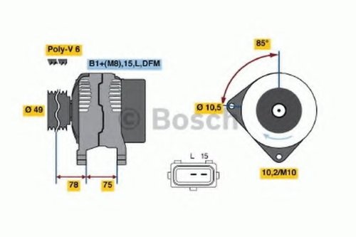 Generator / Alternator BMW Seria 5 (E39) (1995 - 2003) BOSCH 0 986 041 810 piesa NOUA