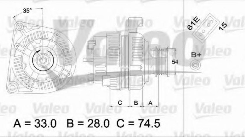 Generator / Alternator BMW Seria 5 Touring (E39) (1997 - 2004) VALEO 437160 piesa NOUA