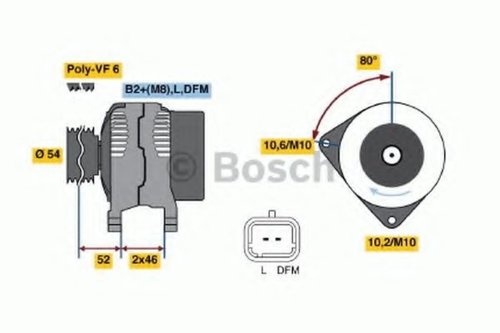 Generator / Alternator CITROEN C4 Grand Picasso I (UA) (2006 - 2016) BOSCH 0 986 046 240 piesa NOUA